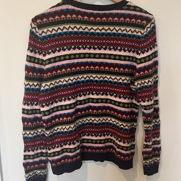 Talbots Jeweled Beaded Fair Isle Nordic Stripe Sweater LP - Picture 7 of 7